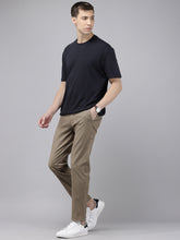 Men's Light Brown Cotton Caribbean Slim Fit Solid 5 Pocket Cross Pocket Trouser